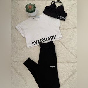 3 Piece Gym Shark Set. 🖤🤍🖤
